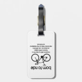 Étiquette À Bagage Né Pour Faire Un Vélo Obligé De Travailler (Dos Vertical)