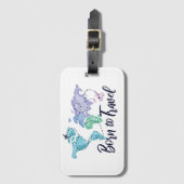 Étiquette À Bagage Né pour voyager (Devant Vertical)