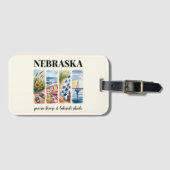 Étiquette À Bagage Nebraska - Prairie Breeze & Lakeside Shade (Devant Horizontal)