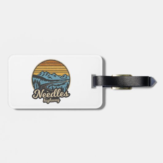 Étiquette À Bagage Needles Highway South Dakota Retro (Dos horizontal)