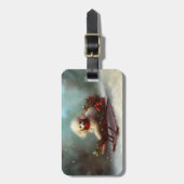 Étiquette À Bagage Neige de Noël caniche hiver (Devant Vertical)