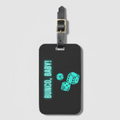 Étiquette À Bagage Neon Aqua Bunco Baby (Devant Vertical)