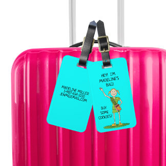 Étiquette À Bagage Neon BLUE Girl Scout JUNIOR | Personnalisé