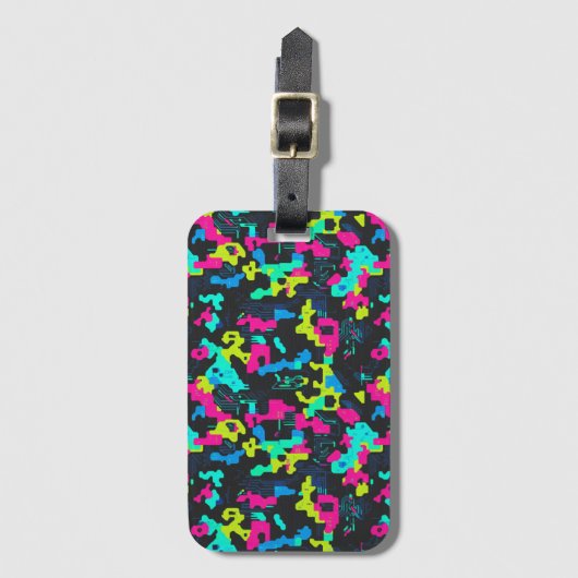 Étiquette À Bagage Neon Camouflage Pattern (Devant Vertical)