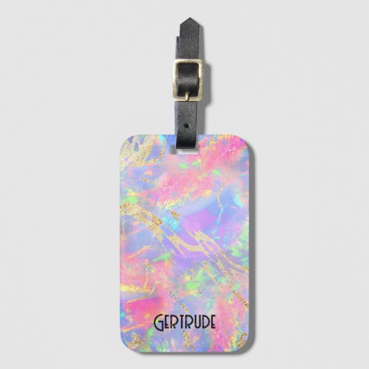 Étiquette À Bagage néon couleurs gemstone opal (Devant Vertical)