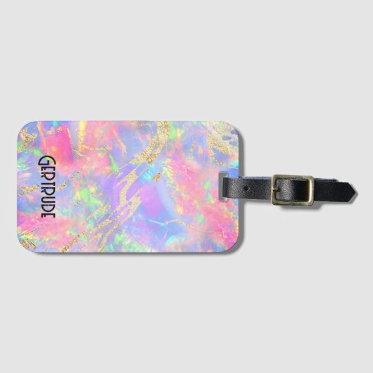 Étiquette À Bagage néon couleurs gemstone opal (Devant Horizontal)