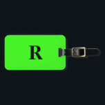 Étiquette À Bagage Neon Green Monogramme Nom Mariage personnalisé Cad<br><div class="desc">Monogramme initial et aussi des détails personnels comme nom,  adresse,  numéro de téléphone et e-mail que vous pouvez modifier. Conçu avec un arrière - plan de couleur vert néon solide attrayant,  vous pouvez changer la couleur si vous le souhaitez. Idée cadeau de voyage cool pour lui ou elle.</div>
