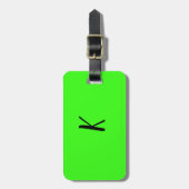 Étiquette À Bagage Neon Green Monograms Script Mariage Cadeau Favoris (Devant Vertical)