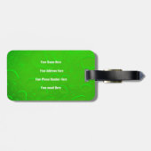 Étiquette À Bagage Neon Green Water Dégage Les Initiales Abstraites D (Dos horizontal)