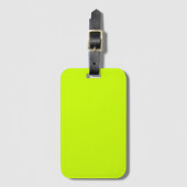 Étiquette À Bagage Neon Lime Jaune Couleur Solide | Classique | Éléga (Devant Vertical)