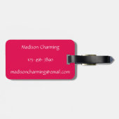 Étiquette À Bagage néon palm tropical été brillant rose rose (Dos horizontal)