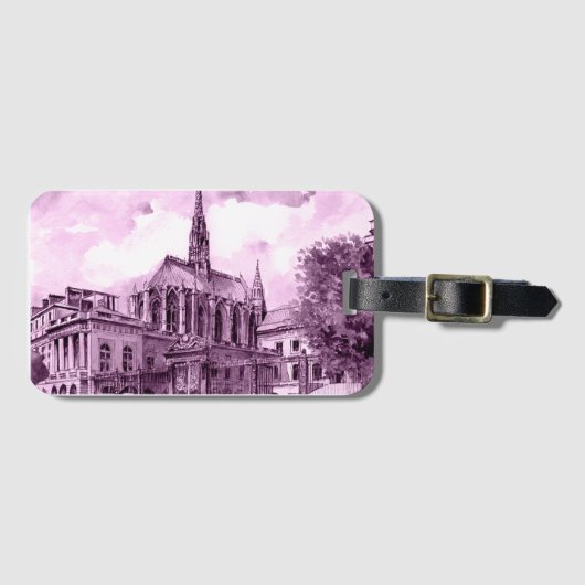 ÉTIQUETTE À BAGAGE NEON PINK (Devant Horizontal)