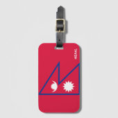 Étiquette À Bagage Népal Drapeau national Patriotique (Devant Vertical)