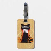 Étiquette À Bagage Net-ball personnalisé unique (Dos Vertical)