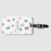 Étiquette À Bagage Neutral Terrazzo Pattern Background (Devant Horizontal)