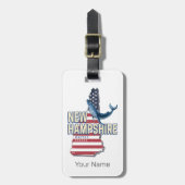 Étiquette À Bagage New Hampshire États-Unis Retro State Map (Devant Vertical)