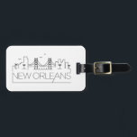 Étiquette À Bagage New Orleans, Louisiane Stylisé Skyline<br><div class="desc">Un bagage unique représentant la belle ville de La Nouvelle-Orléans,  Louisiane.  Ce tag présente une illustration stylisée de l'horizon unique de la ville avec son nom en dessous.</div>