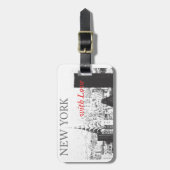 Étiquette À Bagage New York avec l'étiquette de bagage d'amour (Devant Vertical)