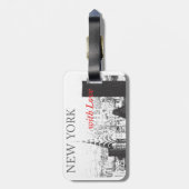 Étiquette À Bagage New York avec l'étiquette de bagage d'amour (Dos Vertical)
