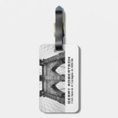 Étiquette À Bagage New York City Brooklyn Bridge Photo noir et blanc (Dos Vertical)