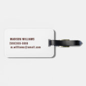 Étiquette À Bagage New York en nuages - rouge foncé et verts (Dos horizontal)