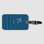 Étiquette À Bagage Nice Moderne masculin Blue air Travel (Devant Horizontal)