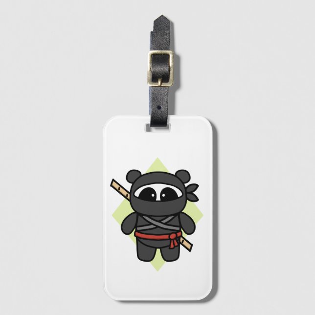 Étiquette À Bagage Ninja Panda par Amanda Roos (Devant Vertical)