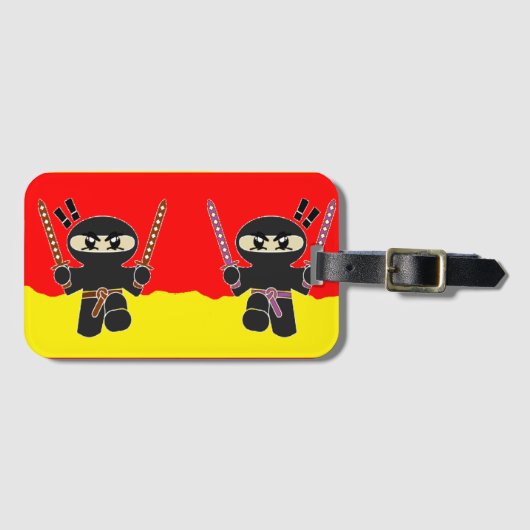 Étiquette À Bagage Ninjas en colère (Devant Horizontal)