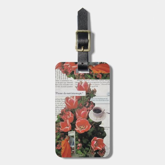 Étiquette À Bagage N'Interrompez Pas L'Argent Matin Café Thé Heure (Devant Vertical)