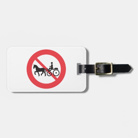 Étiquette À Bagage No Horse Drawn Vehicles Sign (Devant horizontal)