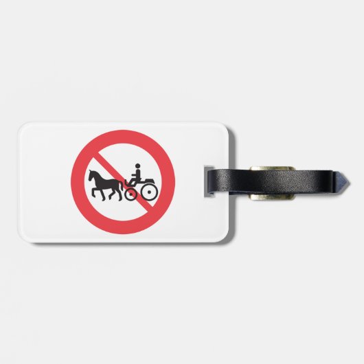 Étiquette À Bagage No Horse Drawn Vehicles Sign (Dos horizontal)