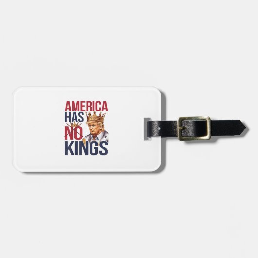 Étiquette À Bagage No Kings In America Funny America Has No King Poli (Devant horizontal)