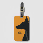 Étiquette À Bagage Noble noir Doberman (Devant Vertical)