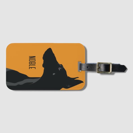 Étiquette À Bagage Noble noir Doberman (Devant Horizontal)