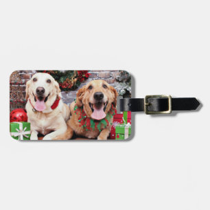 Étiquette À Bagage Noël - allié de Labrador - golden retriever Wrigl