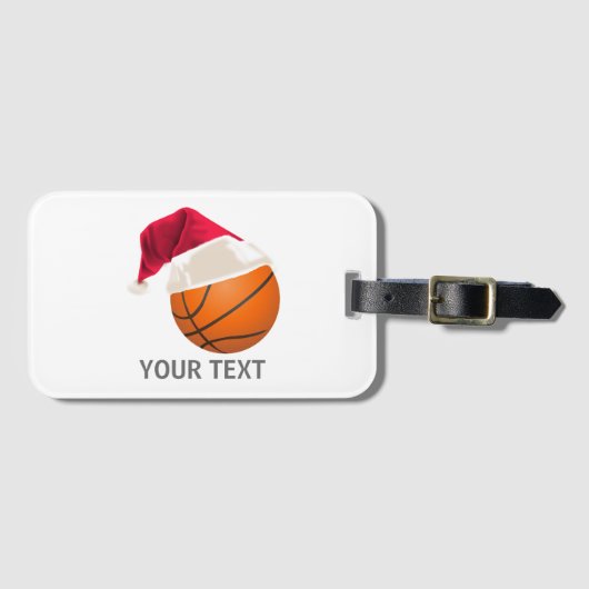 Étiquette À Bagage Noël basket-ball (Devant Horizontal)