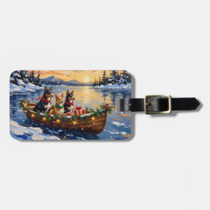 Étiquette À Bagage Noël Bateau de vacances de Kelpie australien