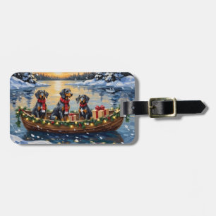 Étiquette À Bagage Noël Bateau Fêtes de Bluetick Coonhound