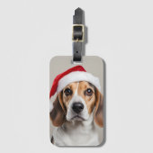 Étiquette À Bagage Noël beagle (Devant Vertical)
