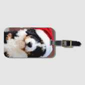 Étiquette À Bagage Noël Bernedoodle (Devant Horizontal)