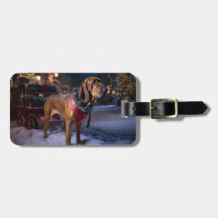 Étiquette À Bagage Noël de Bloodhound Saison des Fêtes