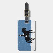 Étiquette À Bagage Noël de cheval de dressage de Milou (Devant Vertical)