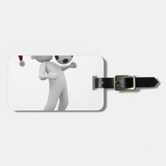 Étiquette À Bagage noël de football (Devant horizontal)