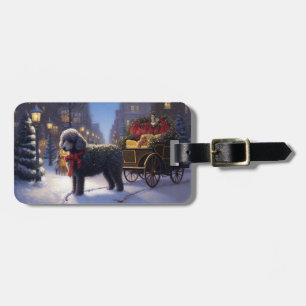 Étiquette À Bagage Noël de la saison festive du caniche