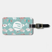 Étiquette À Bagage Noël d'hiver Mittens Motif à Mint (Devant horizontal)