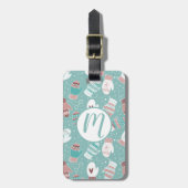 Étiquette À Bagage Noël d'hiver Mittens Motif à Mint (Devant Vertical)