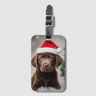 Étiquette À Bagage Noël du Labrador au chocolat