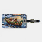 Étiquette À Bagage Noël en bateau pour Cockapoo (Dos horizontal)