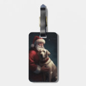 Étiquette À Bagage Noël festif du Père Noël au Labrador (Dos Vertical)