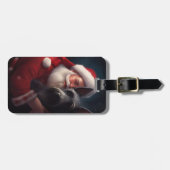 Étiquette À Bagage Noël festif écossais du Terrier Santa Claus (Devant horizontal)